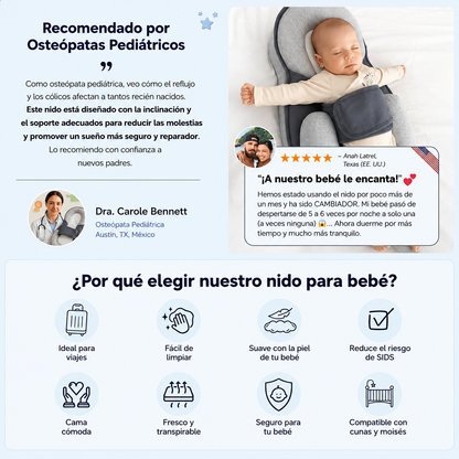 DuermeBien™ Cojín Antirreflujo para Bebé!