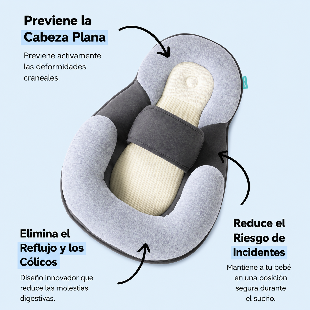 DuermeBien™ Cojín Antirreflujo para Bebé!